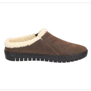 Easy Street Prairie Faux Fur Lined Mules Brown Faux Suede Slip on Shoes Size 8